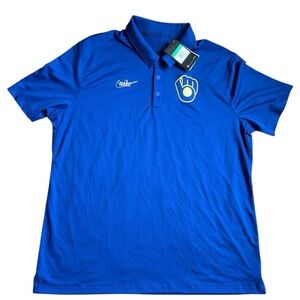 Men's Nike Milwaukee Brewers Cooperstown Victory Dri-FIT MLB Polo - NWT